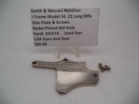 34157A Smith & Wesson J Frame Model 34 Used Side Plate and Screws .22 Long Rifle