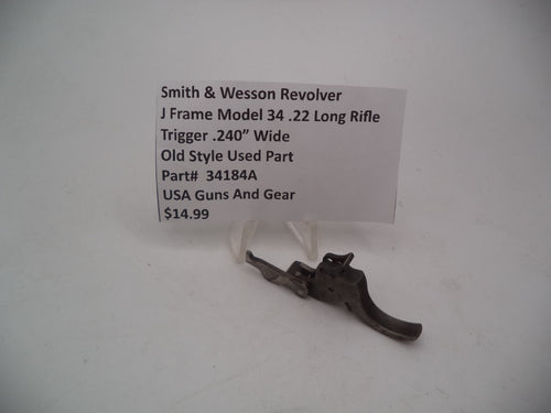 34184A Smith & Wesson J Frame Model 34 Used .240" Wide Trigger .22 Long Rifle
