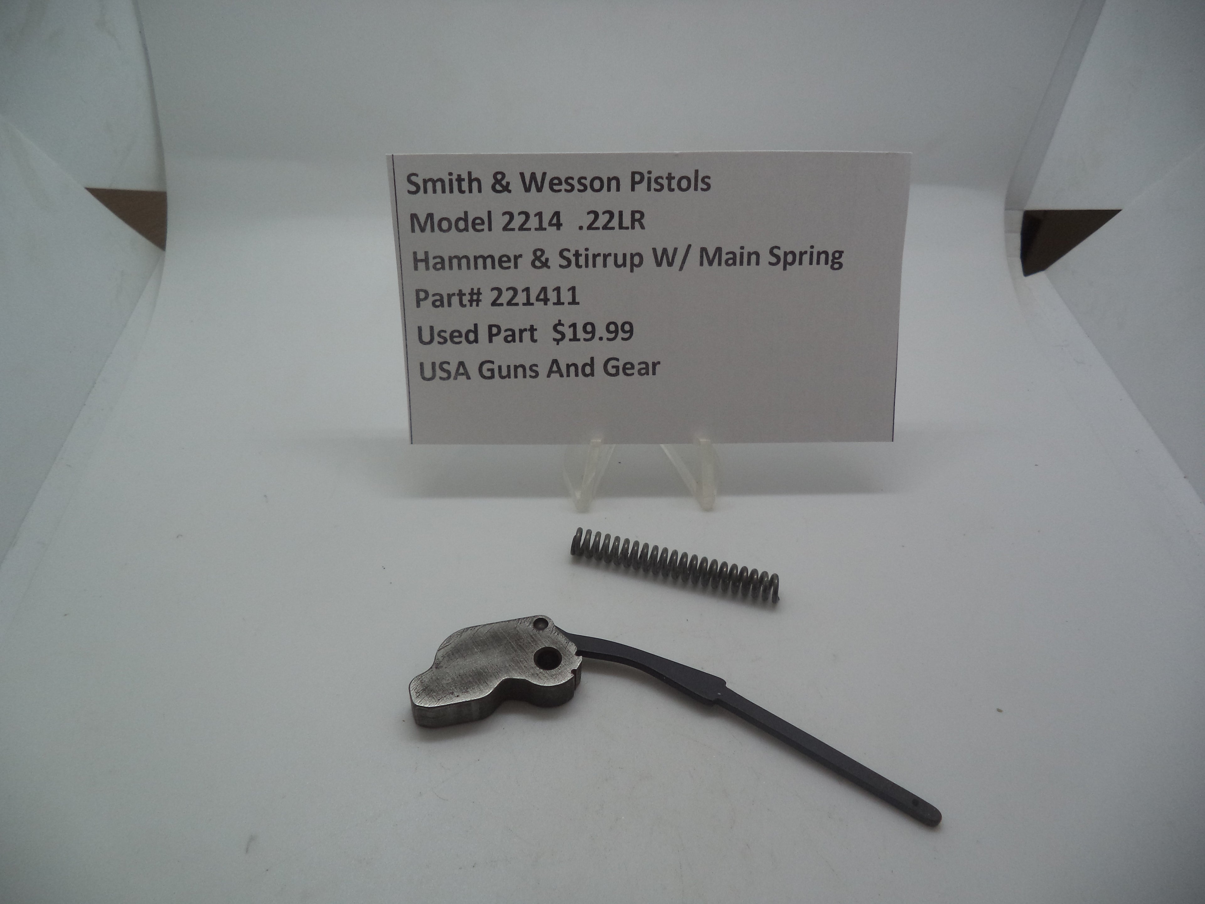 221411 Smith & Wesson Pistol Model 2214 Hammer & Stirrup W/Main Spring .22 LR
