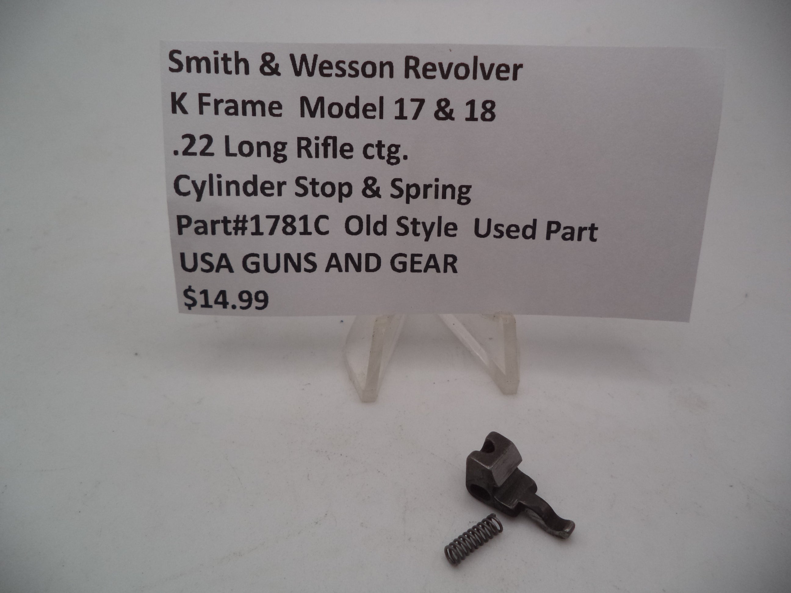 1781C S&W K Frame Model 17 & 18 Cylinder Stop & Spring .22 LR ctg.