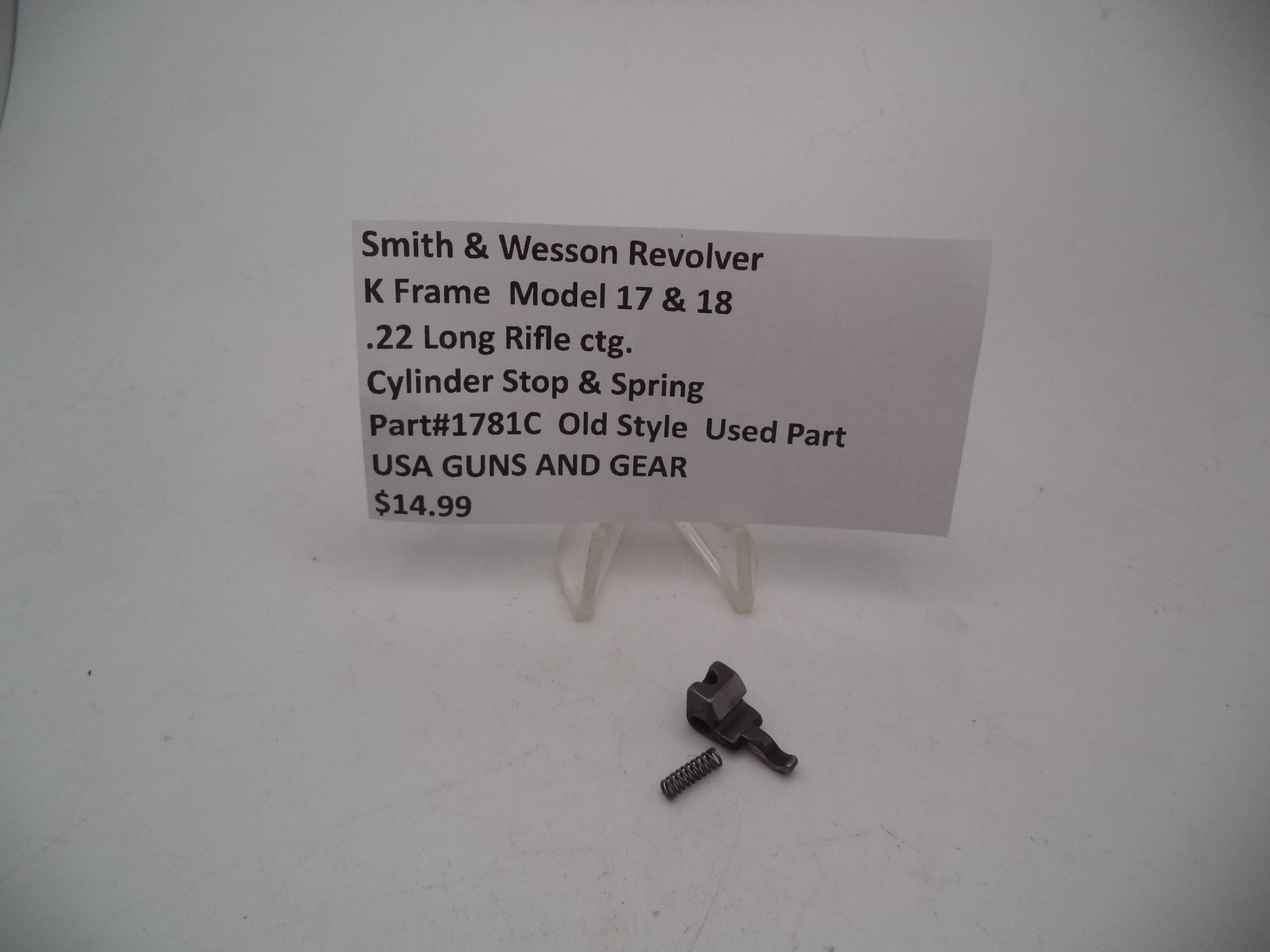 1781C S&W K Frame Model 17 & 18 Cylinder Stop & Spring .22 LR ctg.