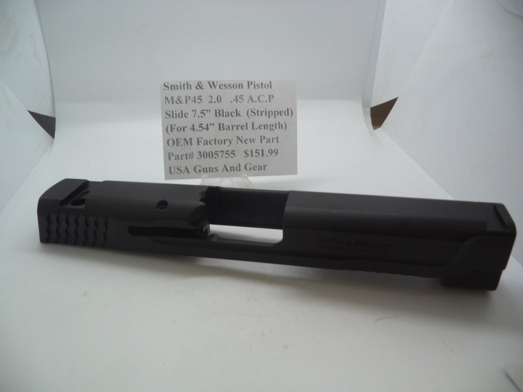 Smith & Wesson M&P 45 M2.0 Slide 7.5" Black Stripped | OEM 3005755