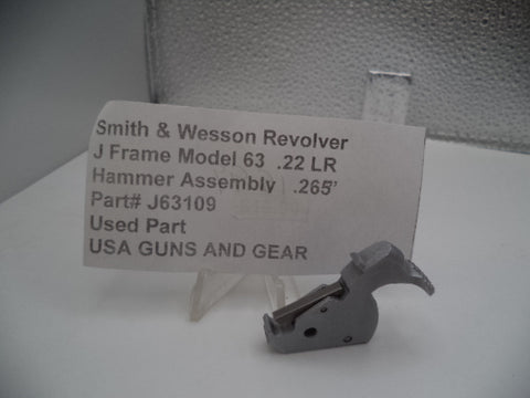 J63109 Smith & Wesson Revolver J Frame Model 63 Hammer Assembly  .22 LR  Used Part