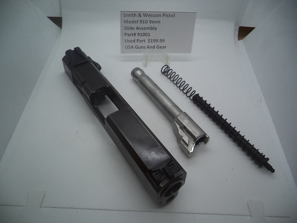 S&W Model 910 Slide Assembly 91001 - 9mm w/ Guide Rod, Spring & Bushing Used