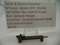 DAJ Smith & Wesson N Frame Model 1917 Bolt, Spring & Plunger .45 Caliber Used Part