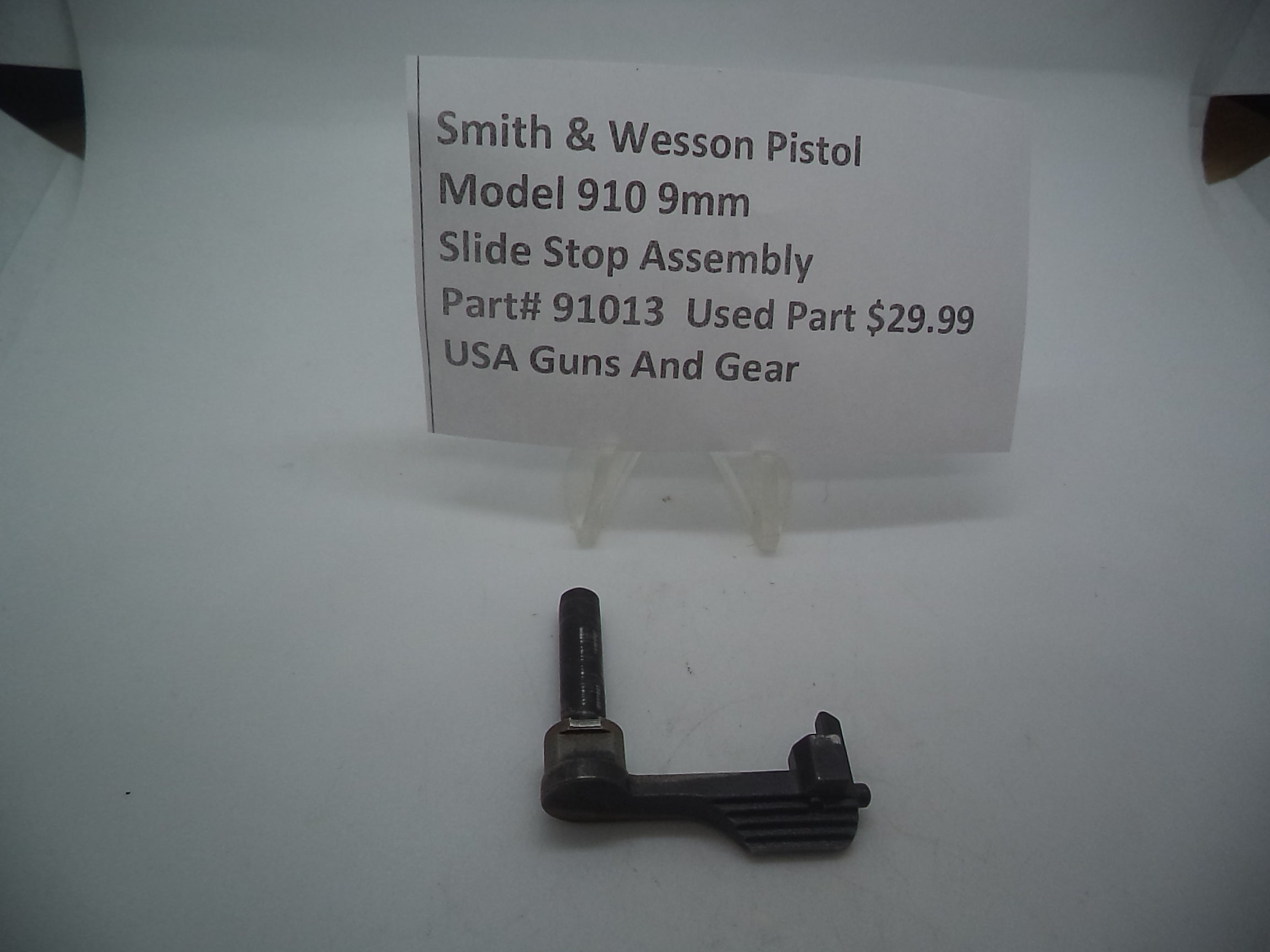 S&W Model 910 Slide Stop Assembly 91013 - 9mm Used Part
