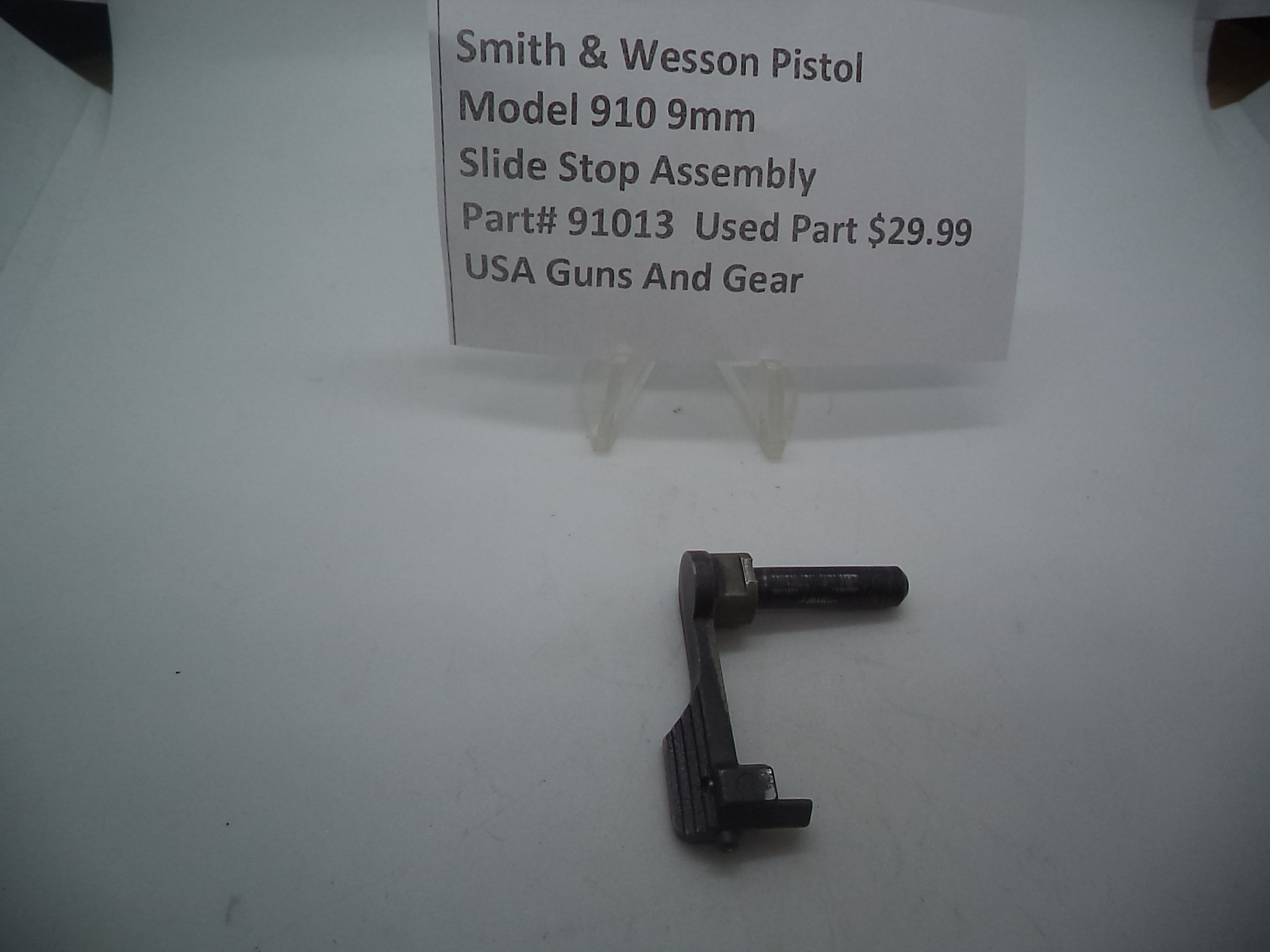 S&W Model 910 Slide Stop Assembly 91013 - 9mm Used Part