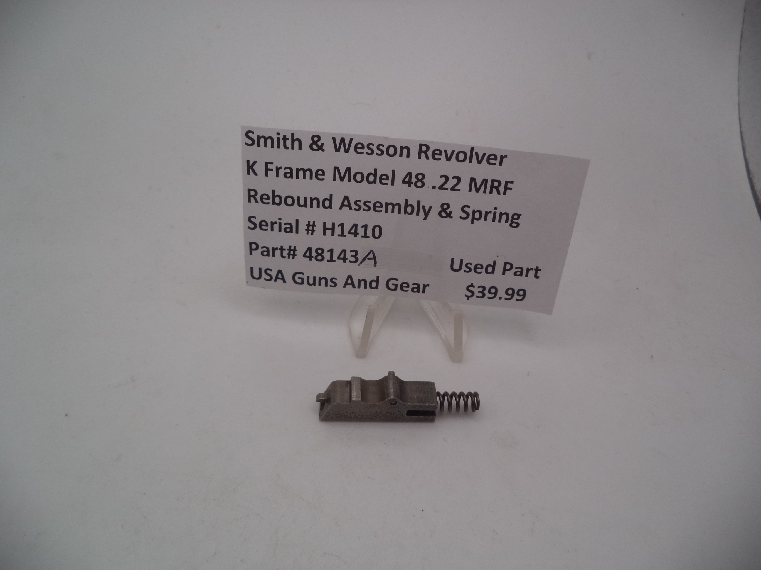 48143A  Smith & Wesson K Frame Model 48 Rebound Assembly & Spring .22MRF