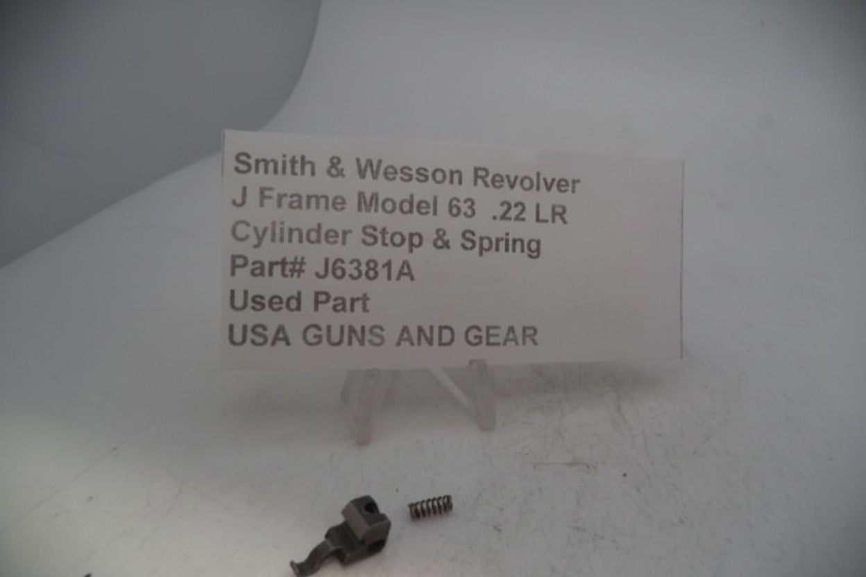 Smith & Wesson J Frame Model 63 Cylinder Stop & Spring .22 LR | OEM Part J6381A