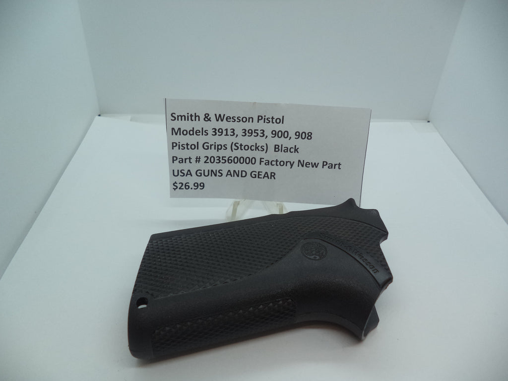 Smith & Wesson Black Plastic Grips Models 908, 3913, 3953 & 900 - 203560000
