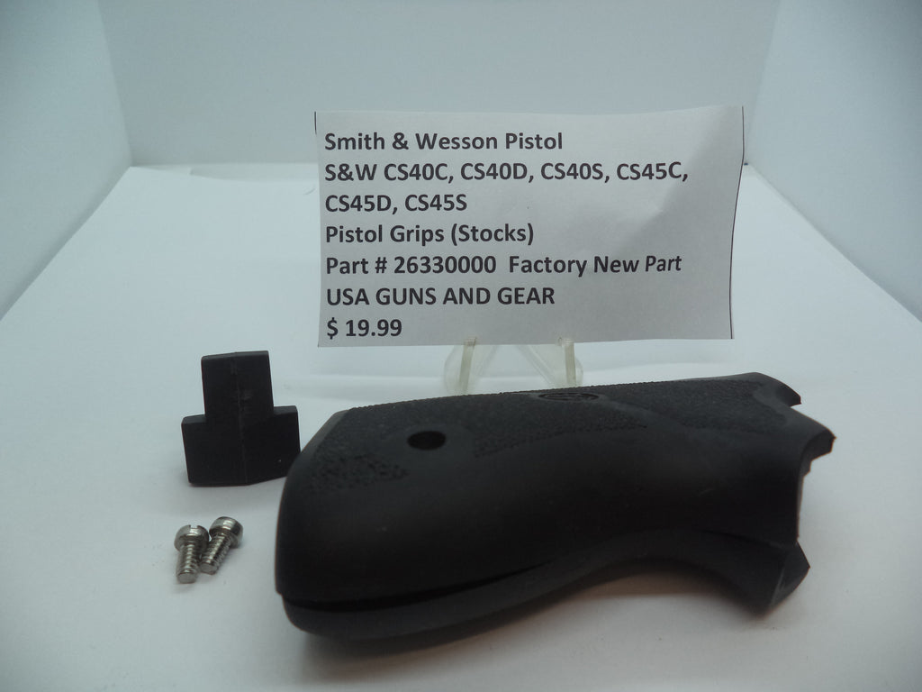 Smith & Wesson CS40/CS45 Black Rubber Grips with Hardware - 263300000