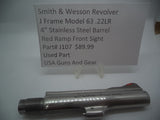 J107 Smith and Wesson J Frame Model 63 4" Barrel SS Used 22 L.R