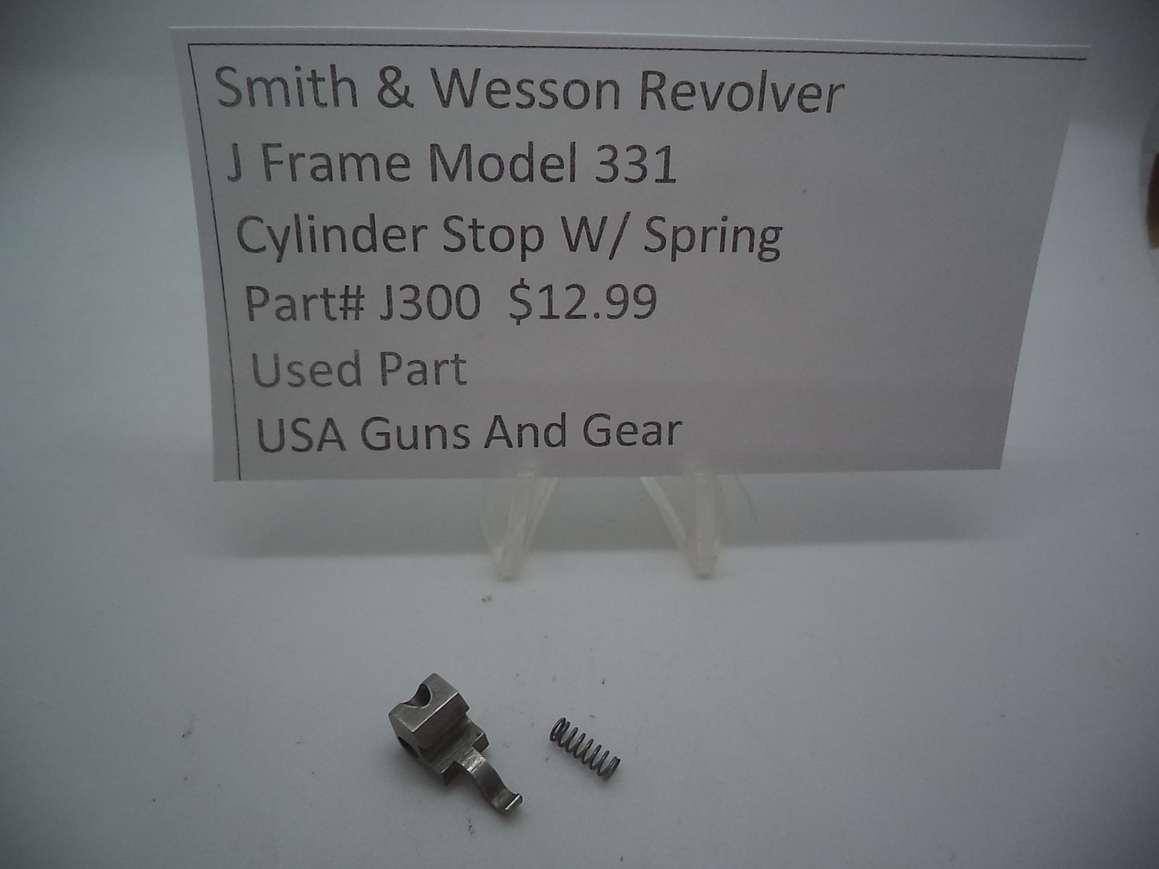 J300 Smith & Wesson Used J Frame Model 331 Cylinder Stop & Spring