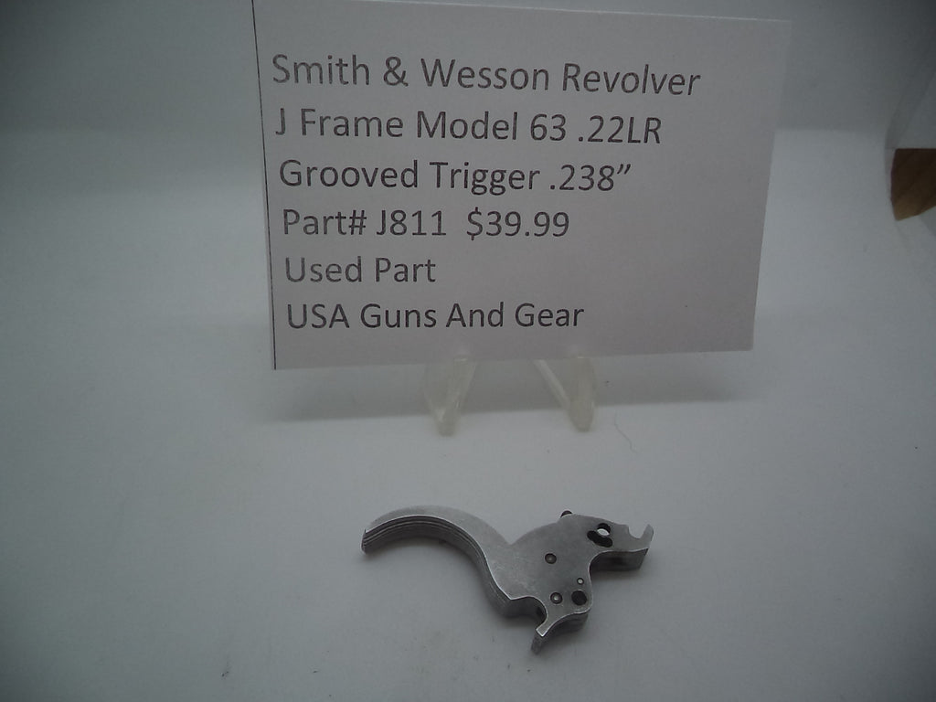 J811 Smith & Wesson Used J Frame Model 63 S.S. .238" Wide .22 Long Rifle Grooved