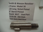 3017 Smith & Wesson J Frame Model 30 Used Nickel 3" Pinned Barrel .32 Long