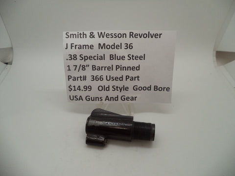 366 Smith & Wesson J Frame Model 36 Used 1 7/8" Pinned Barrel .38 Special