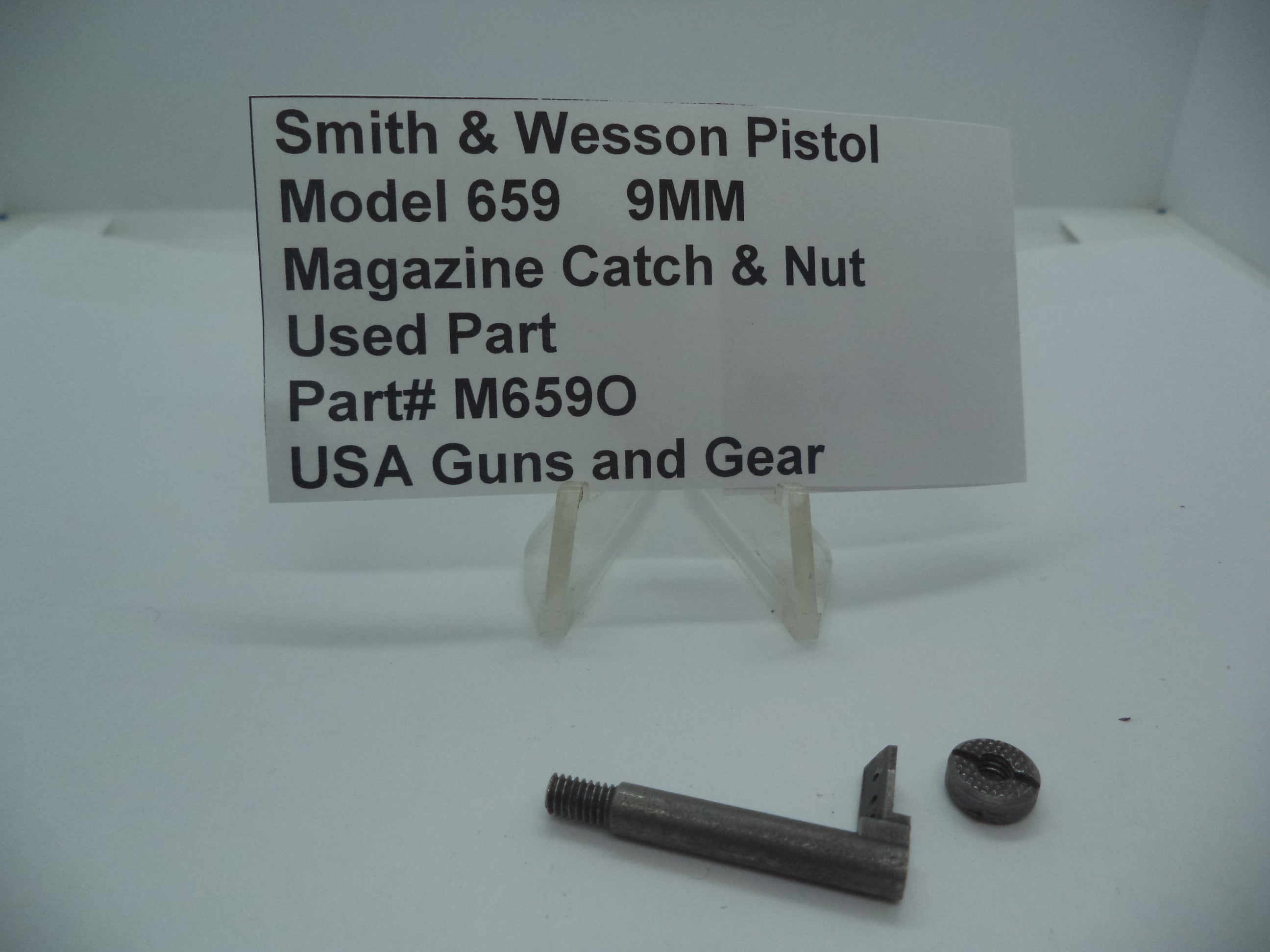 M659O Smith & Wesson Gun Part Model 659 Magazine Catch & Nut 9MM Used