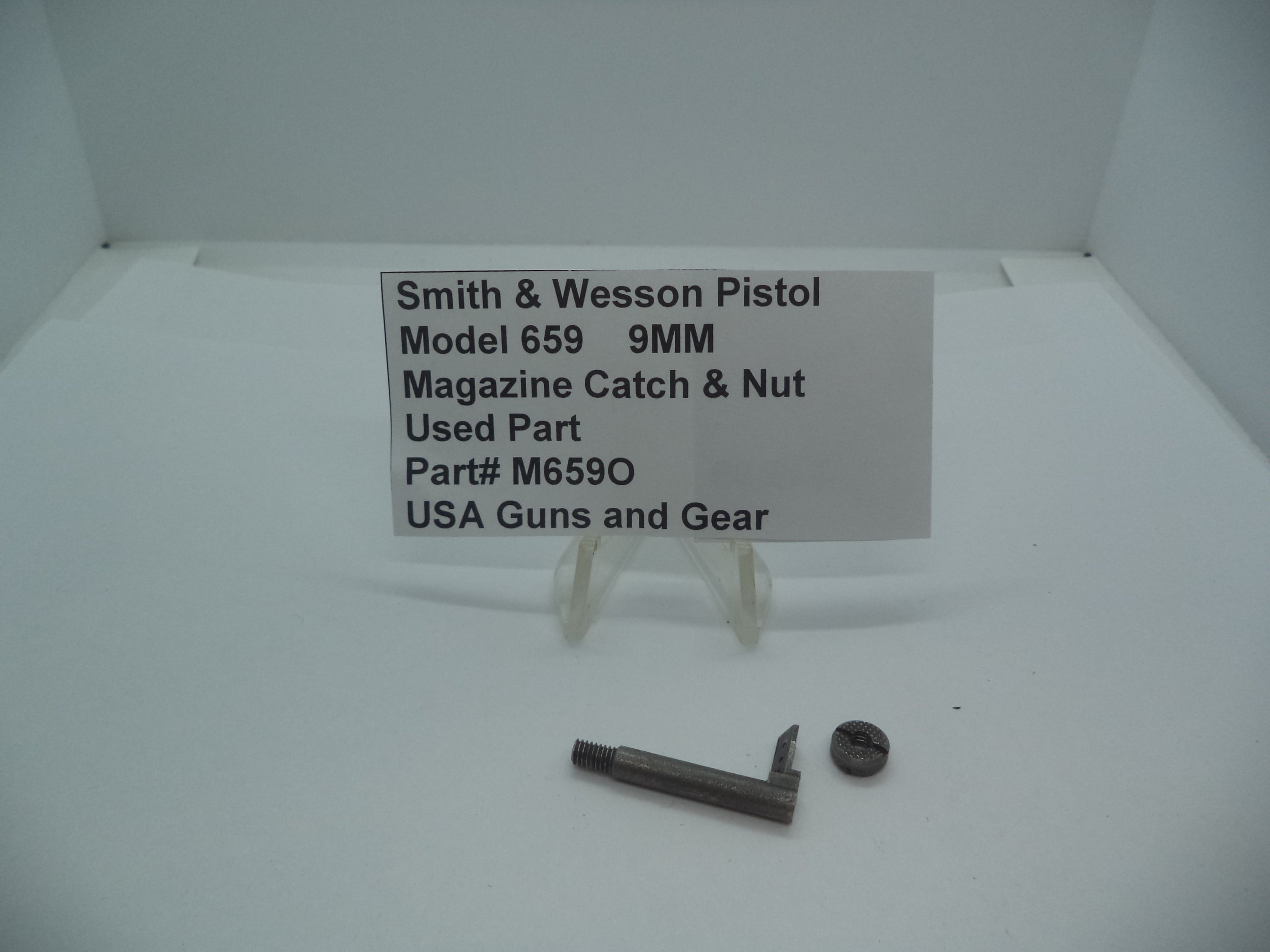 M659O Smith & Wesson Gun Part Model 659 Magazine Catch & Nut 9MM Used