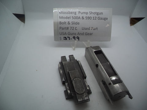 72C Mossberg 500A &590 12 Ga. Pump Shot Gun Bolt & Slide Used Part