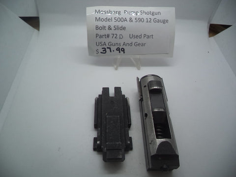 72D Mossberg 500A &590 12 Ga. Pump Shot Gun Bolt & Slide Used Part