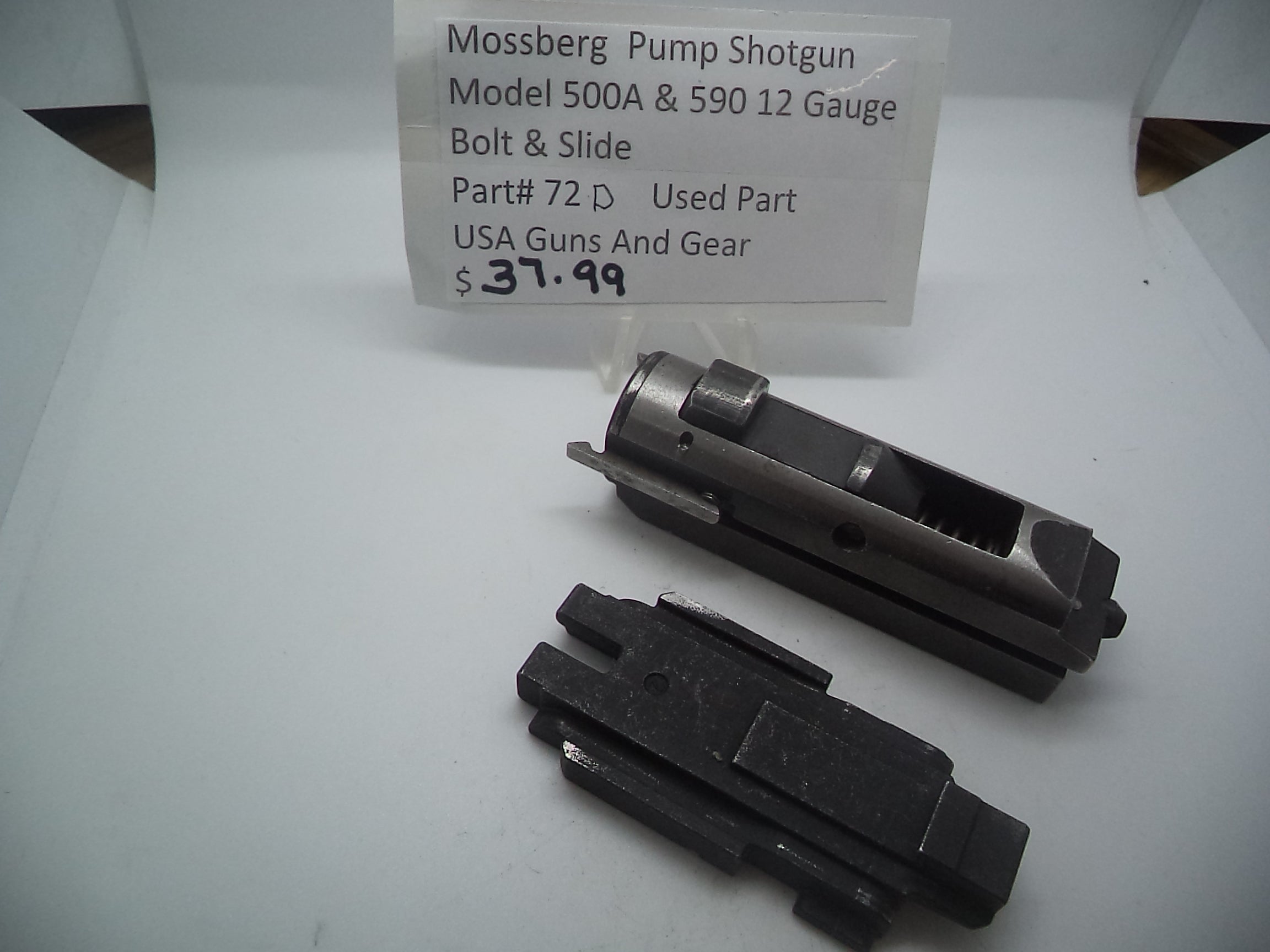 72D Mossberg 500A &590 12 Ga. Pump Shot Gun Bolt & Slide Used Part