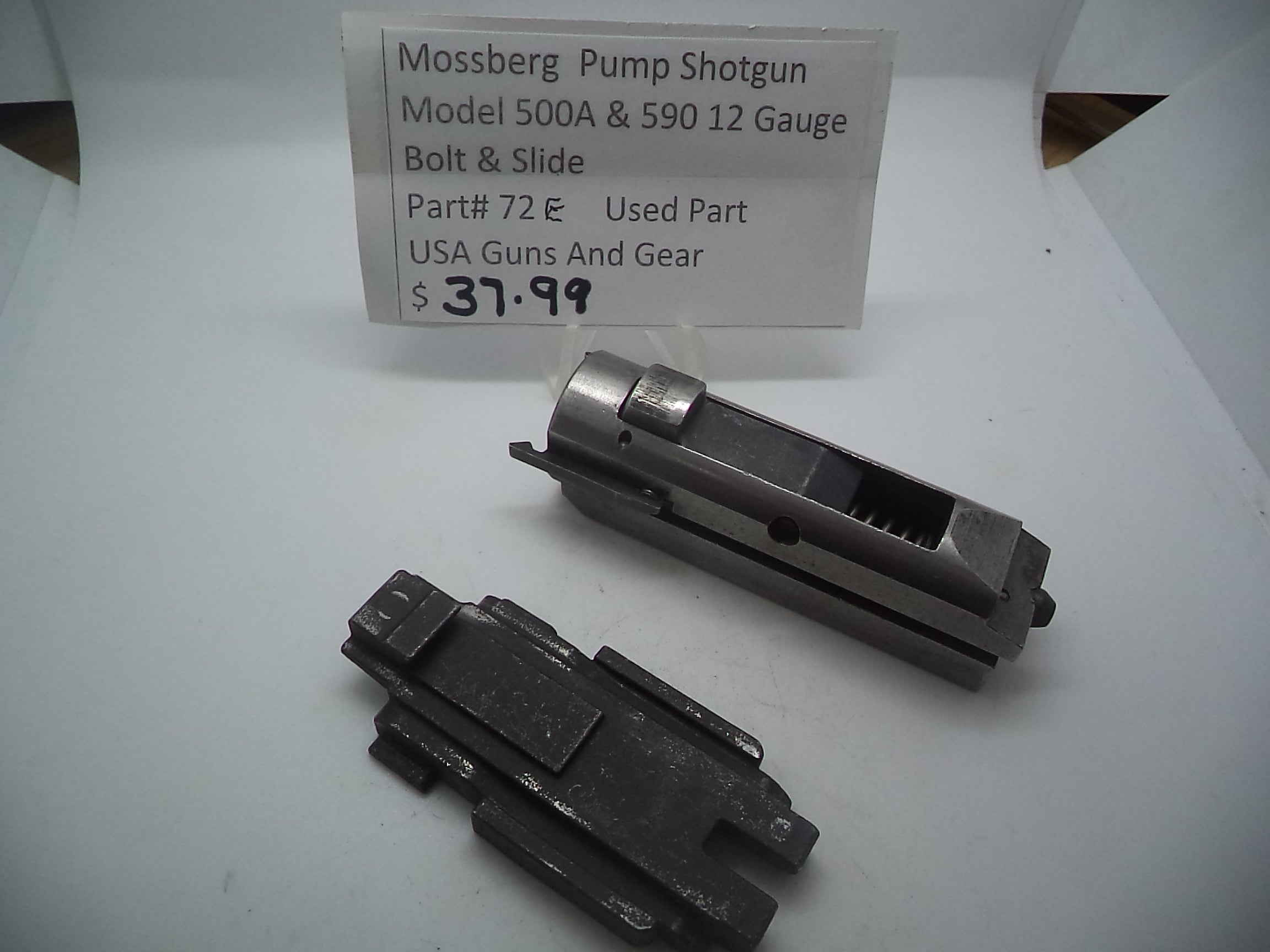 72E Mossberg 500A &590 12 Ga. Pump Shot Gun Bolt & Slide Used Part