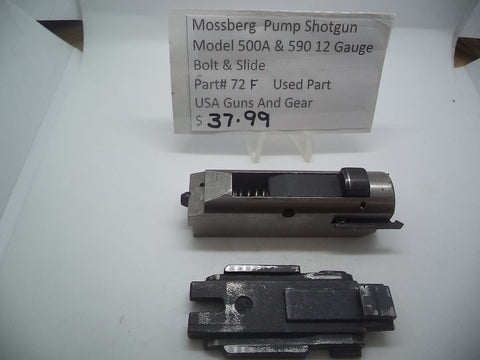 72F Mossberg 500A &590 12 Ga. Pump Shot Gun Bolt & Slide Used Part
