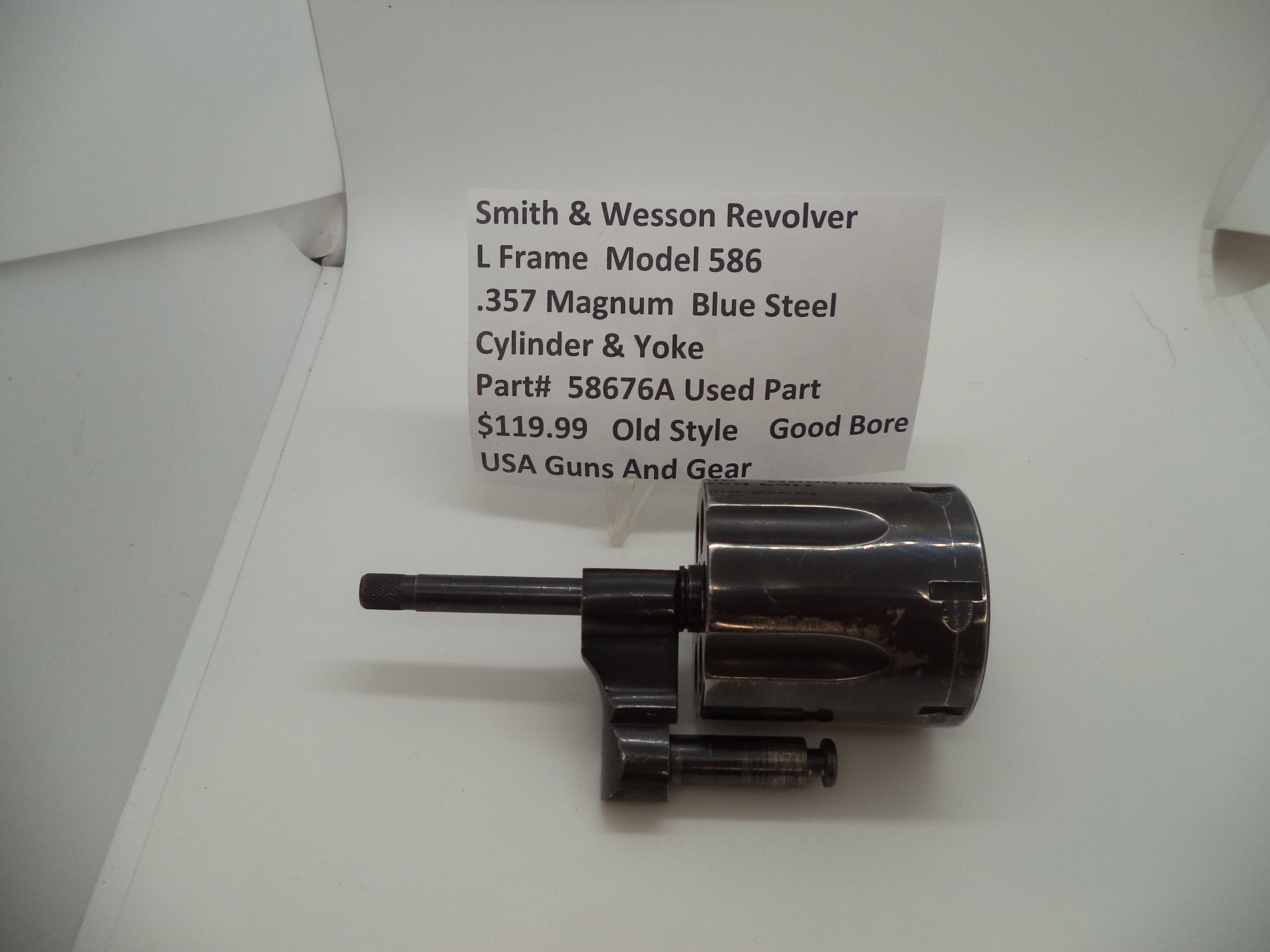 Smith & Wesson L Frame Model 586 Cylinder Assembly - Old Style Blue Steel .357 Magnum - Used OEM Part 58676A