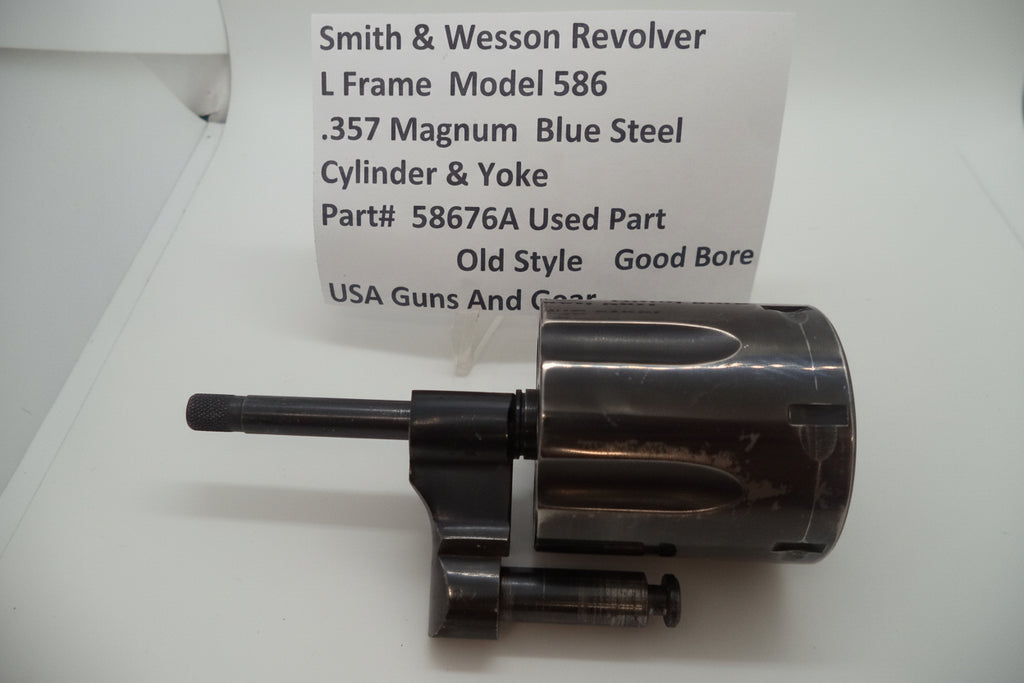 Smith & Wesson L Frame Model 586 .357 Magnum Old Style Cylinder Assembly & Yoke Blue Steel 4" and Longer 58676A