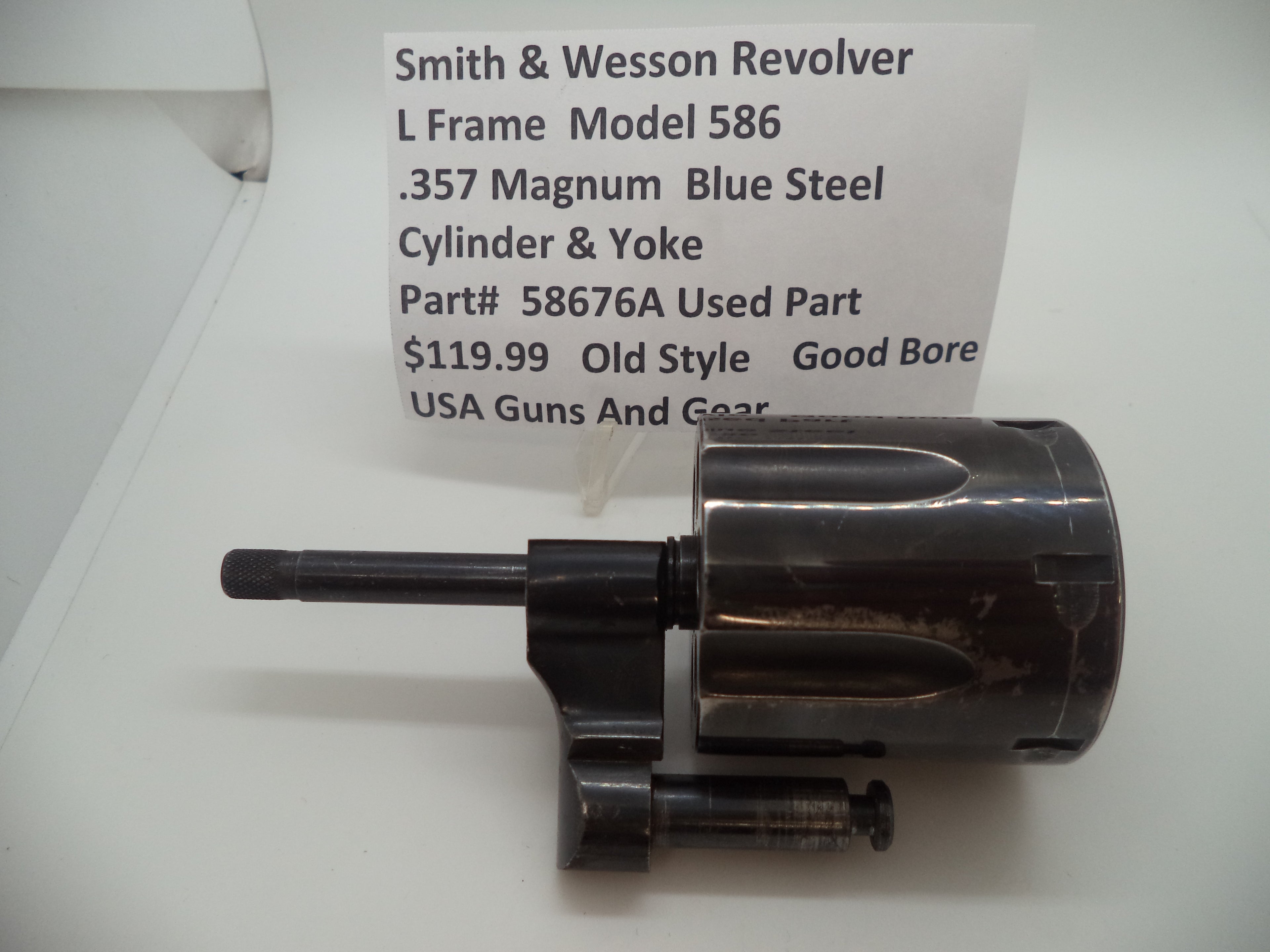 Smith & Wesson L Frame Model 586 Cylinder Assembly - Old Style Blue Steel .357 Magnum - Used OEM Part 58676A