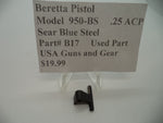 B17 Beretta Pistol Model 950-BS  .25 ACP Sear Blue Steel Used Part