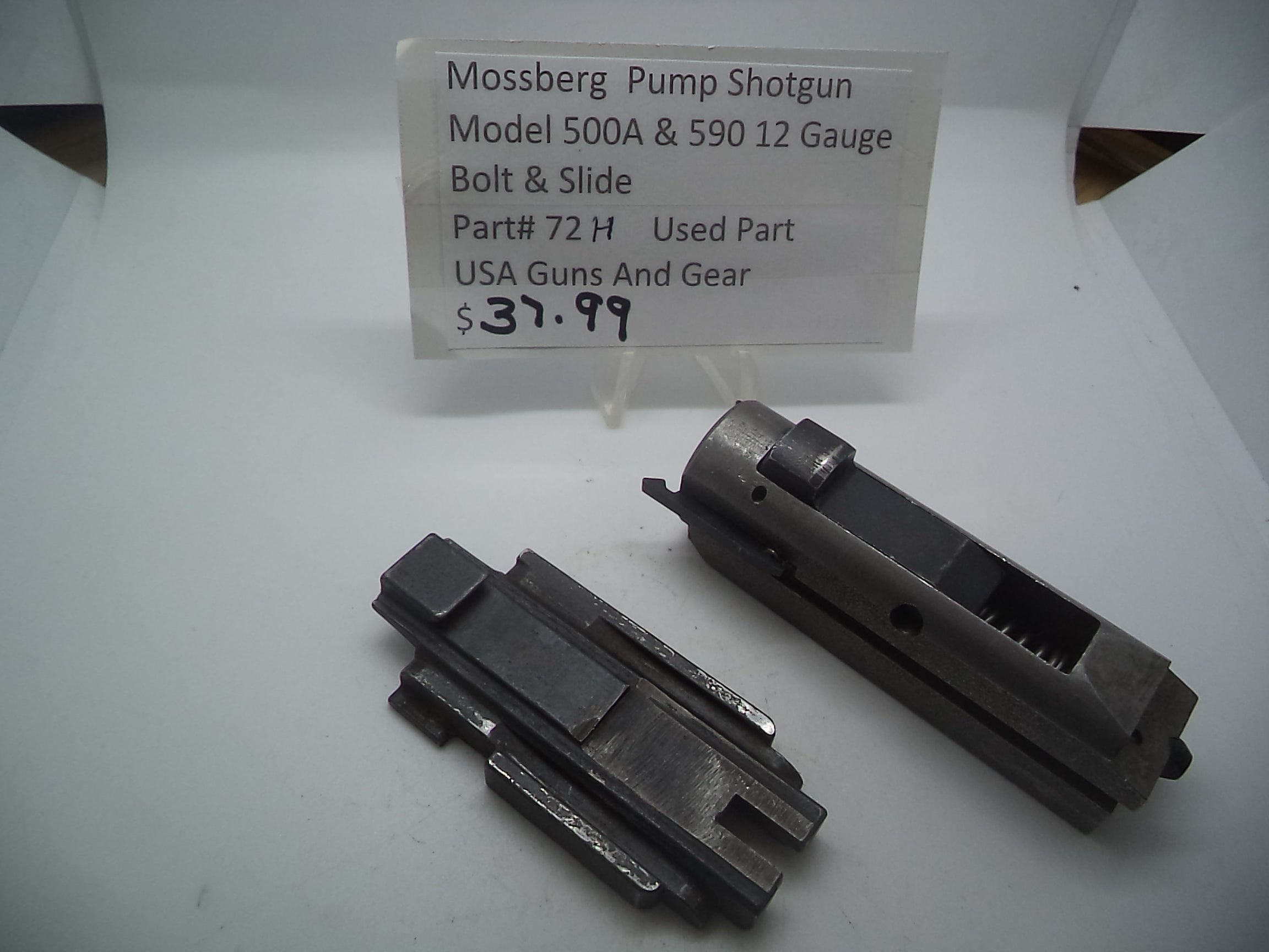72H Mossberg 500A &590 12 Ga. Pump Shot Gun Bolt & Slide Used Part