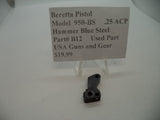 B12 Beretta Pistol Model 950-BS .25 ACP Hammer Blue Steel Used Part