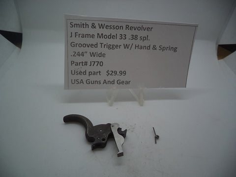 J770 Smith & Wesson Used J Frame Model 33 .38 Spl. Grooved Trigger .244" wide Used Parts