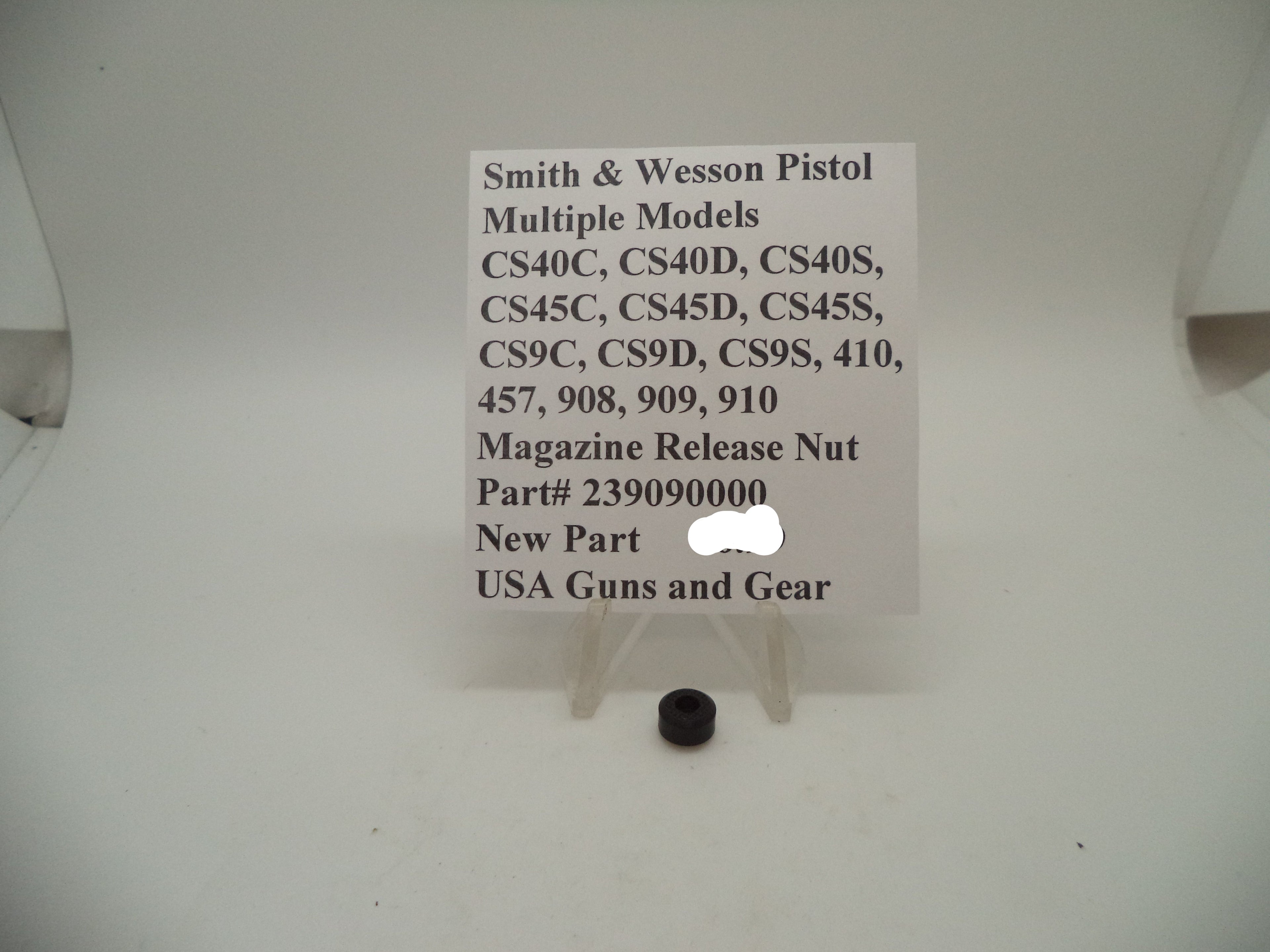 S&W Magazine Release Nut 239090000 - Model 908, 909, 910, 410, 457, CS Series