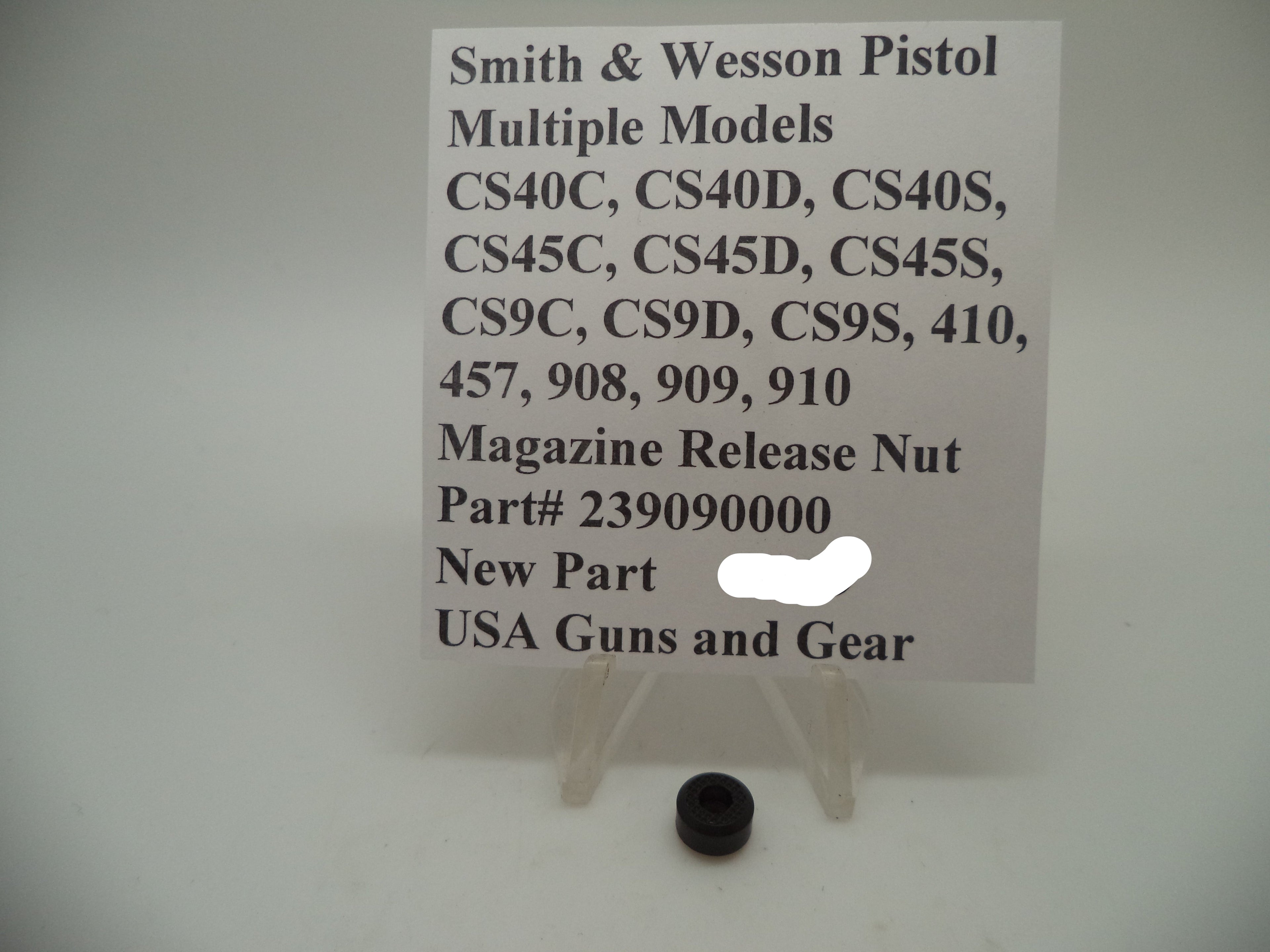 S&W Magazine Release Nut 239090000 - Model 908, 909, 910, 410, 457, CS Series