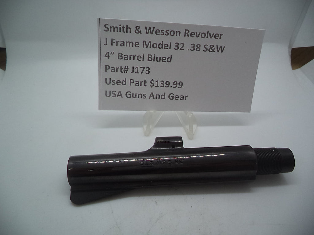 J173 Smith and Wesson J Frame Model 32 4" Barrel Blue Used 38S&W