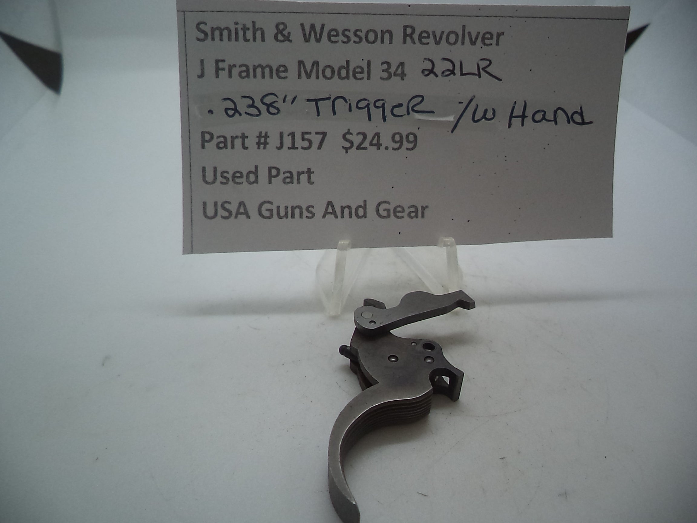 J157 Smith and Wesson J Frame Model 34 .238" Trigger W/ Hand Used 22LR