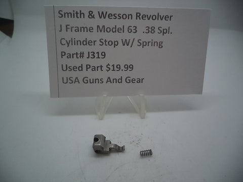 J319 Smith & Wesson Used J Frame Model 63 S.S. .38 Special Cylinder Stop & Spring