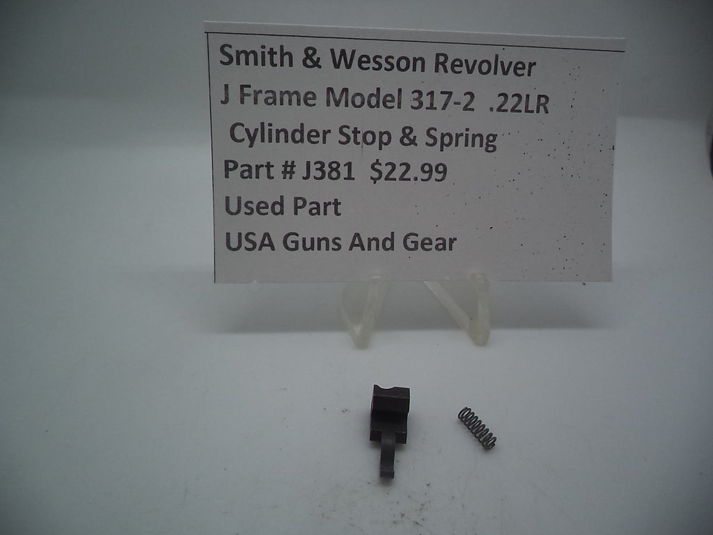 J381 Smith & Wesson Used J Frame Model 317-2 .22LR Cylinder Stop & Spring
