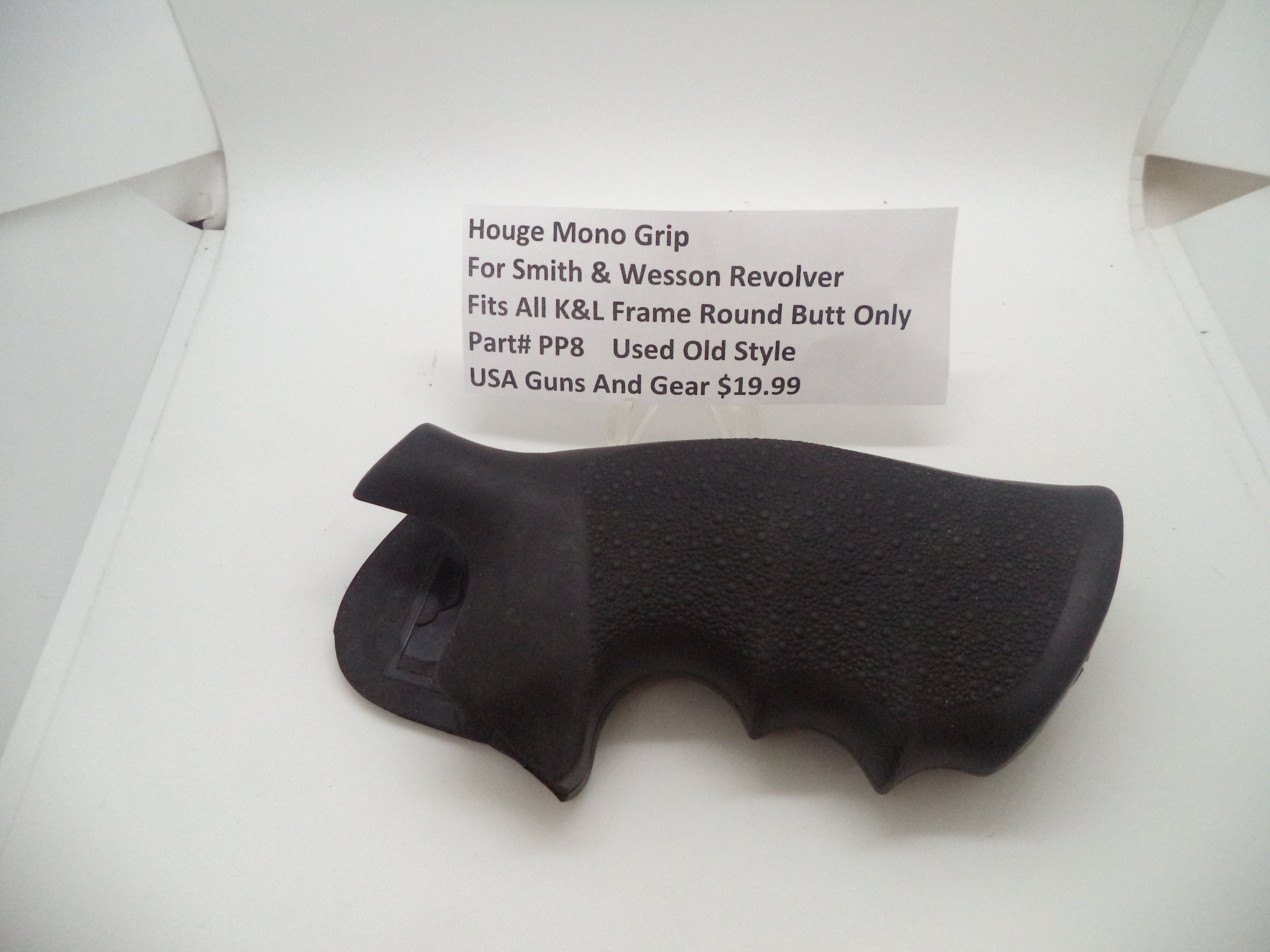 PP8 Smith & Wesson K & L Frame Houge Rubber Pistol Grip Round Butt Used