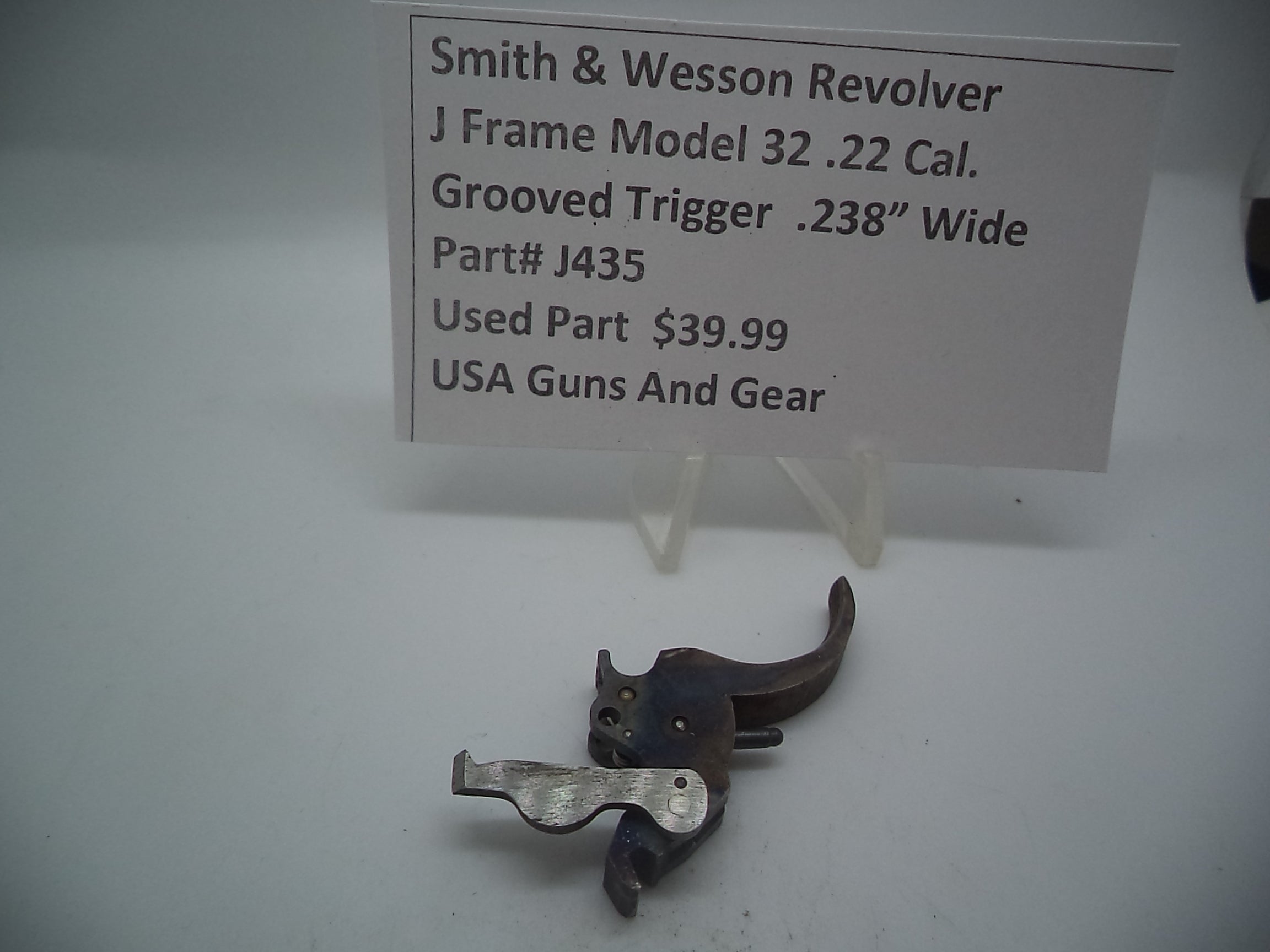 J435 Smith & Wesson Used J Frame Model 32 Case Hardened Grooved .238" Wide Trigger -                                USA Guns And Gear-Your Favorite Gun Parts Store