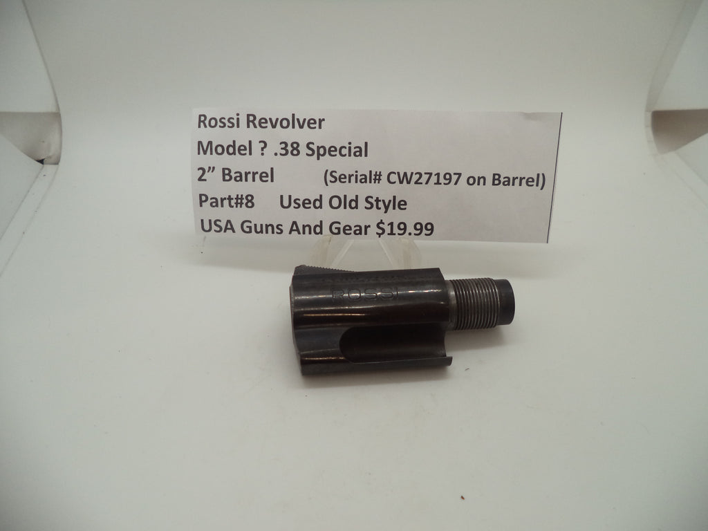 8 Rossi Revolver (Model ?) 2" Barrel Used Old Style .38 Special