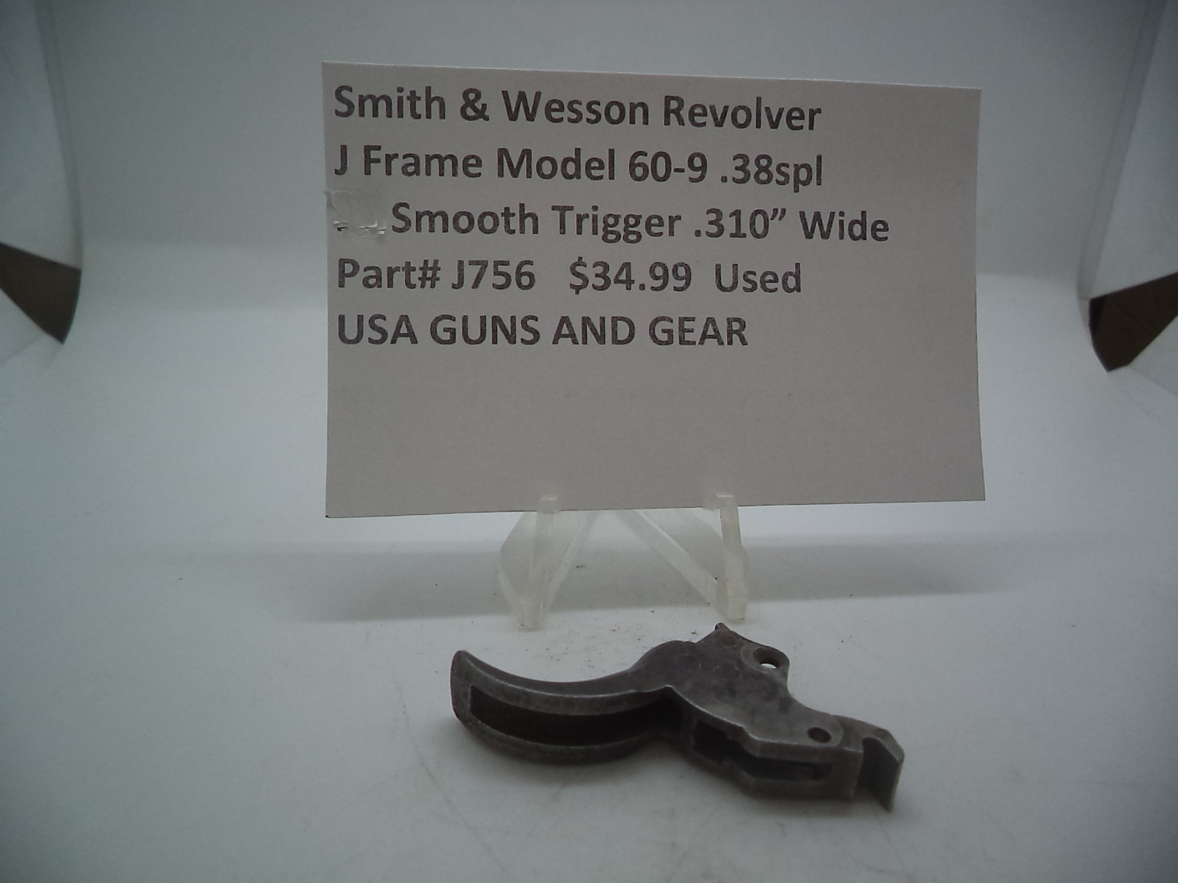 J756 J Frame Model 60-9 .38 Spl. Smooth Trigger .310" wide
