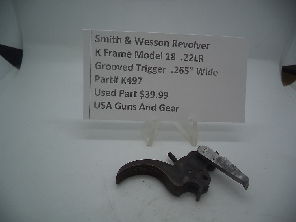 K497 Smith & Wesson M-18 .265" wide grooved trigger  used gun part -                                USA Guns And Gear-Your Favorite Gun Parts Store