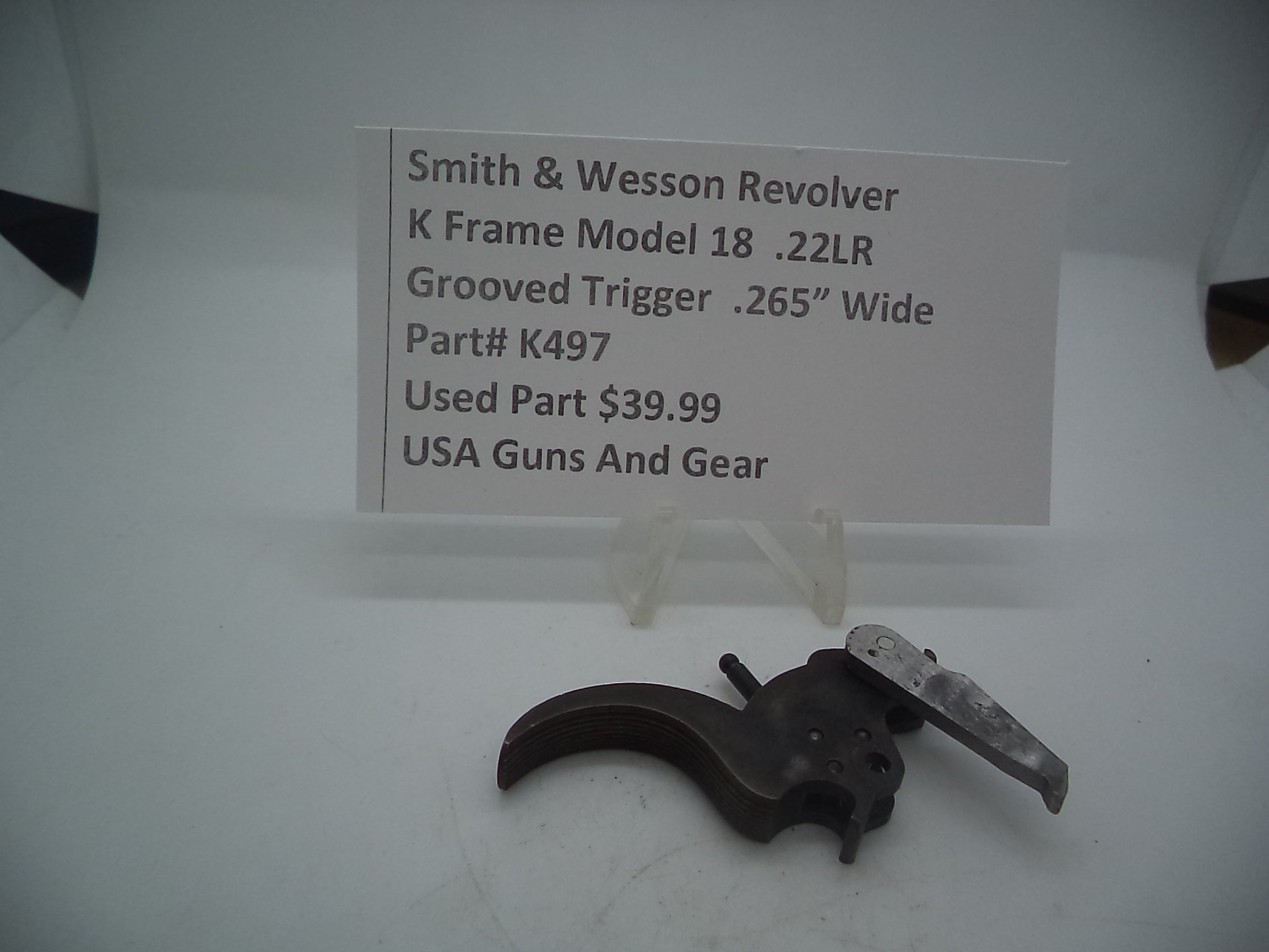 K497 Smith & Wesson M-18 .265" wide grooved trigger  used gun part -                                USA Guns And Gear-Your Favorite Gun Parts Store