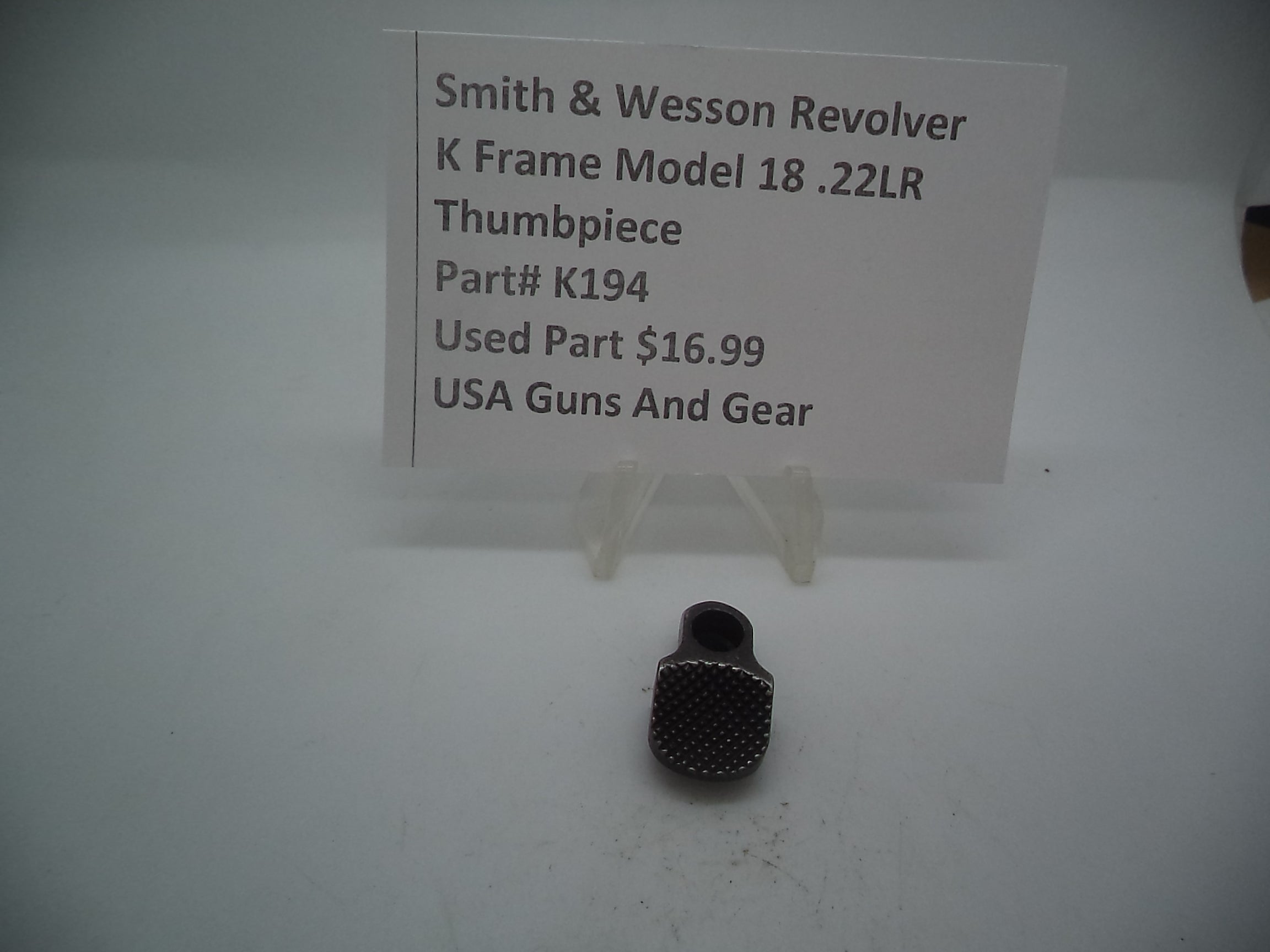 Smith & Wesson K Frame Thumbpiece - Model 18 - Blue Finish - Used - .22 LR K194