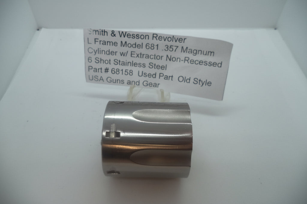 Smith & Wesson L Frame Model 681 Revolver .357 Cylinder w/Extractor Non Recessed Stainless Steel Used 68158