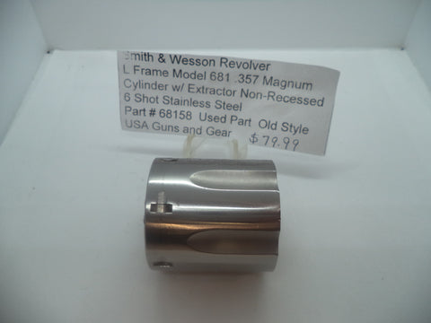 68158  Smith & Wesson L Frame Model 681 Revolver .357 Cylinder w/Extractor Non Recessed Used Parts