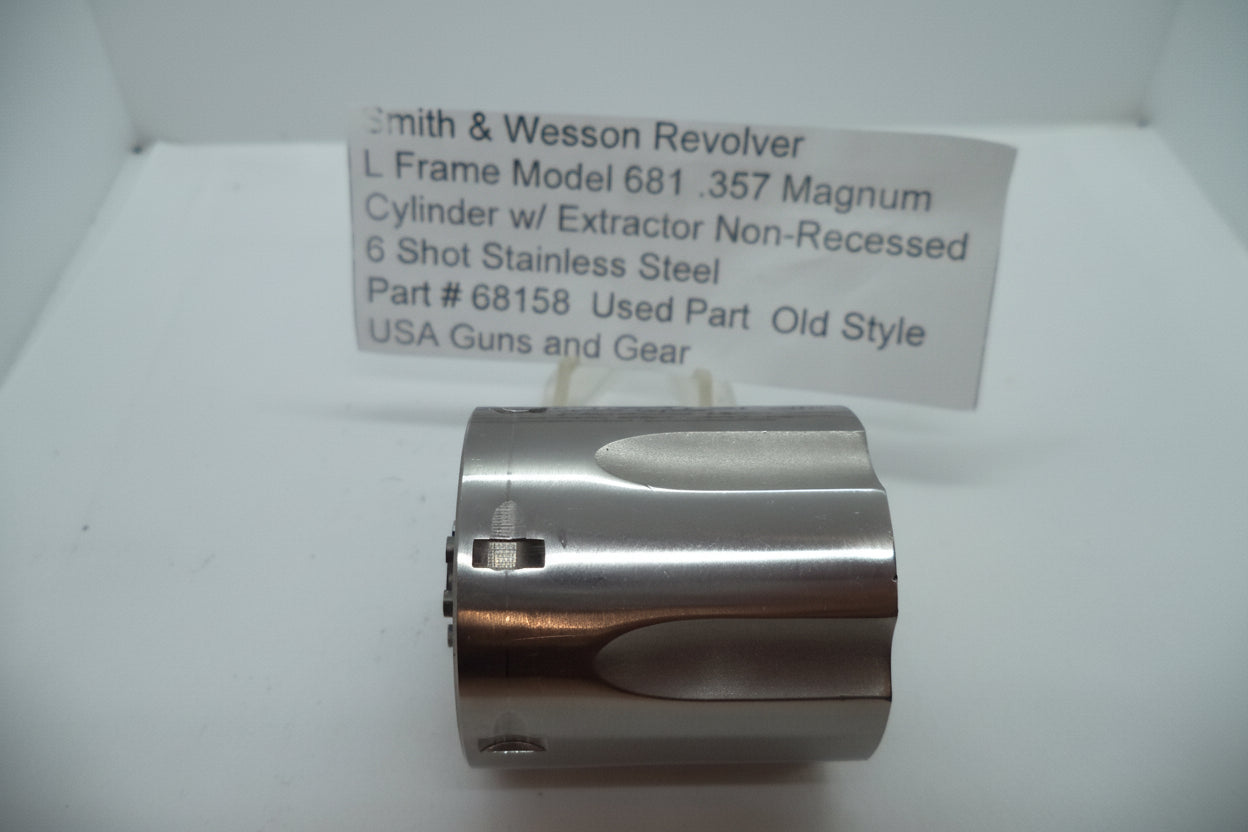 Smith & Wesson L Frame Model 681 Revolver .357 Cylinder w/Extractor Non Recessed Stainless Steel Used 68158